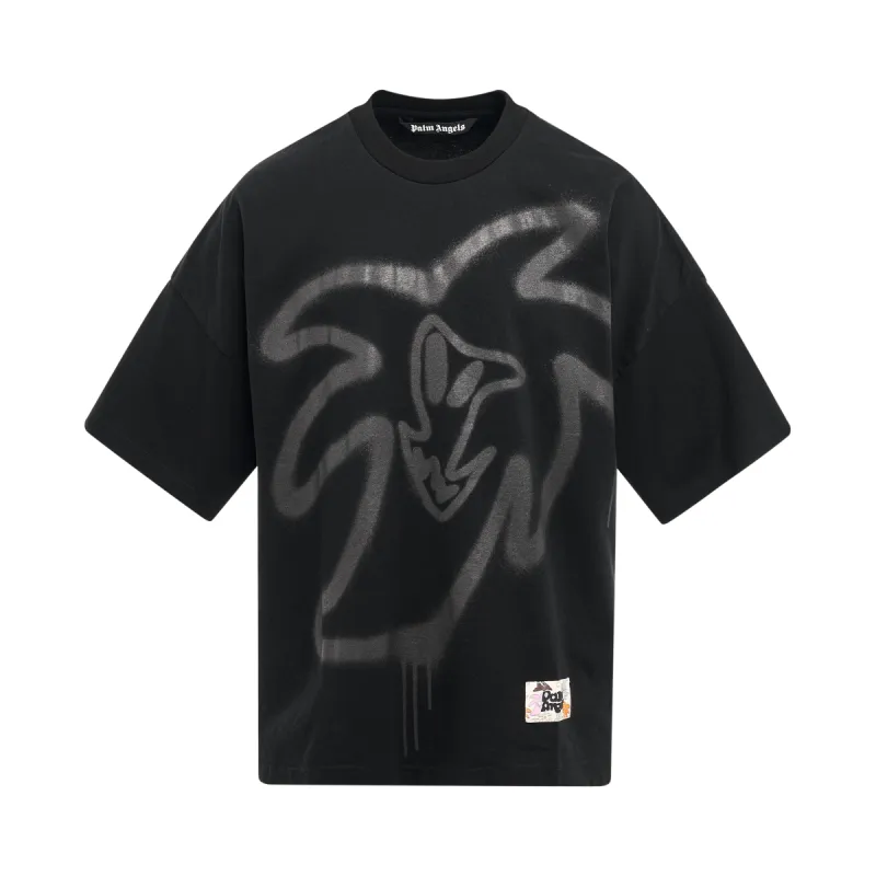 Graffiti Print Oversized T-Shirt in Black sold by MARAIS