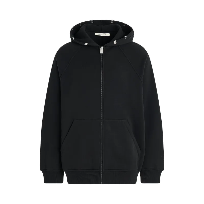 Lightercap Hood Zip Sweatshirt in Black sold by MARAIS