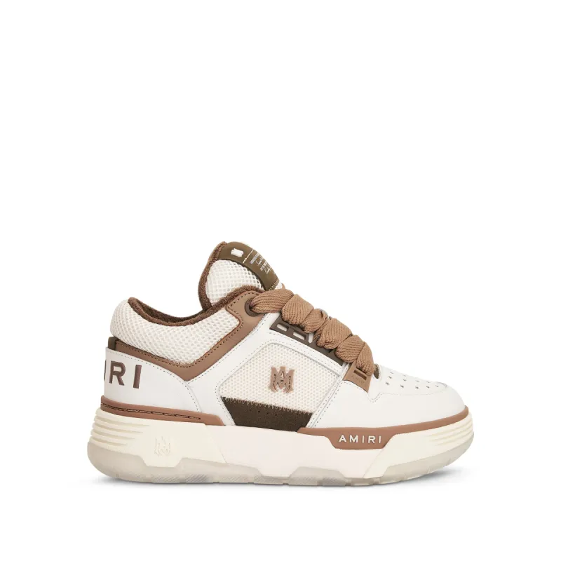 MA 1 Sneakers in White/Brown made by AMIRI