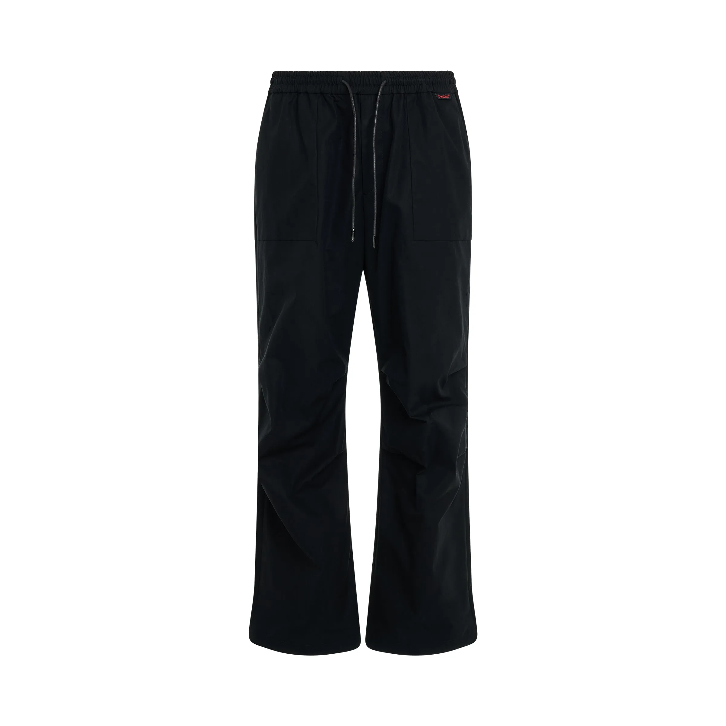 Loose Fit Ventile Cotton Pants in Black sold by MARAIS