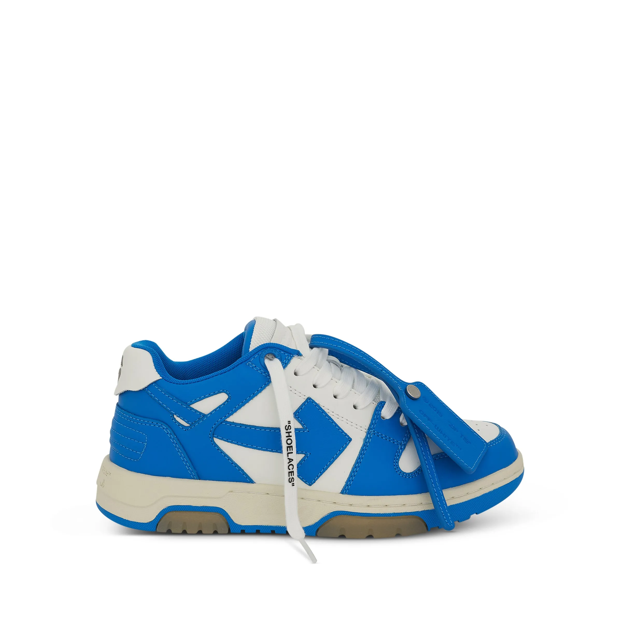 Out Of Office Calf Leather Sneakers in White/Blue sold by MARAIS