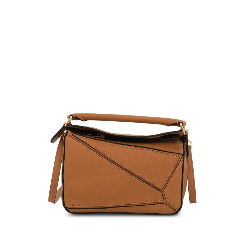 Mini Puzzle Bag in Soft Grained Calfskin in Light Caramel sold by MARAIS