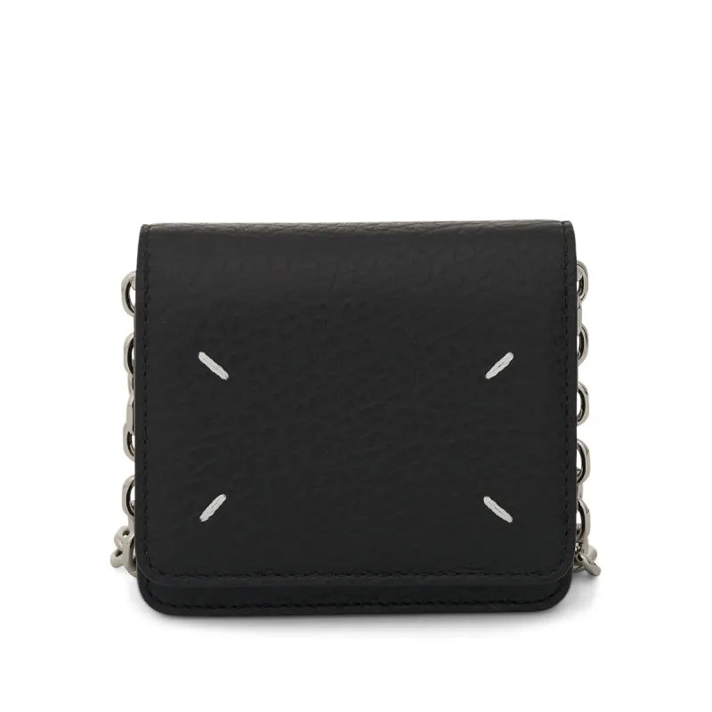 Four Stitches Chain Wallet in Black made by Maison Margiela