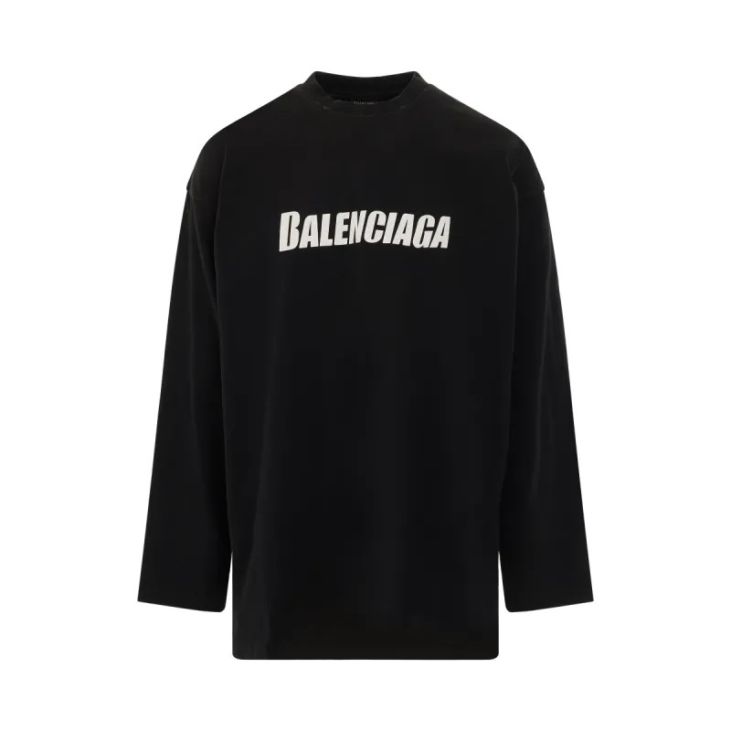 Long Sleeves Oversized T-Shirt in Black/White sold by MARAIS