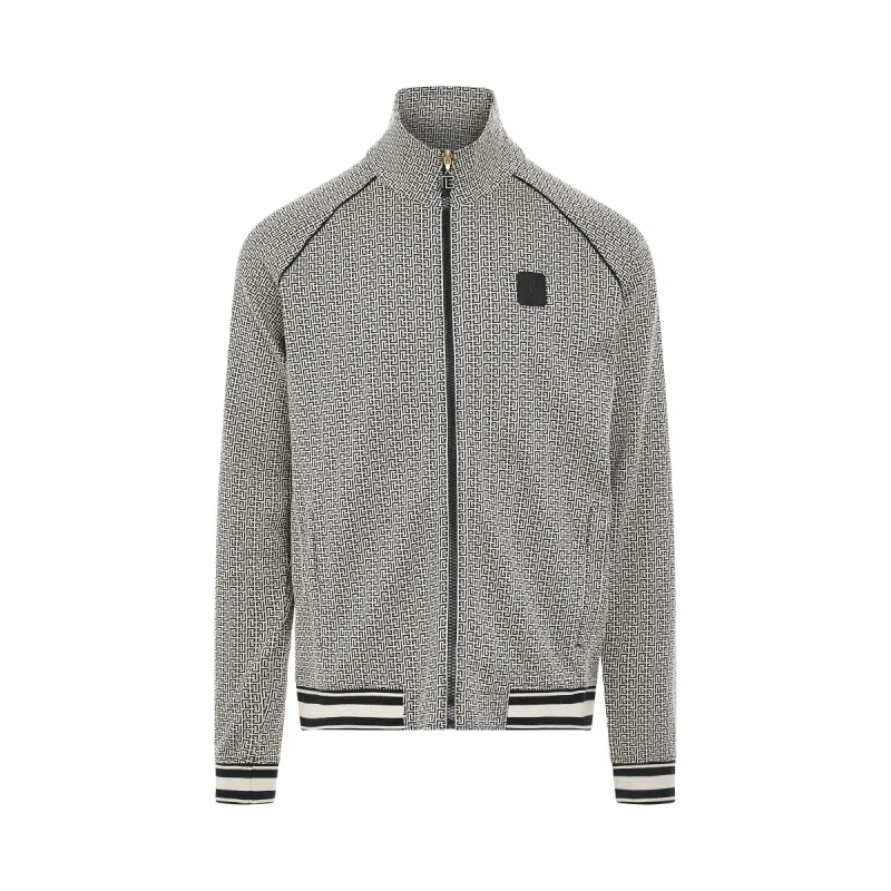Monogram Jacquard Track Jacket in Ivory made by MARAIS