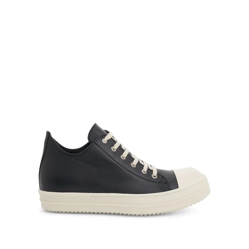 EDFU Low Leather Sneaker in Black/Milk sold by MARAIS