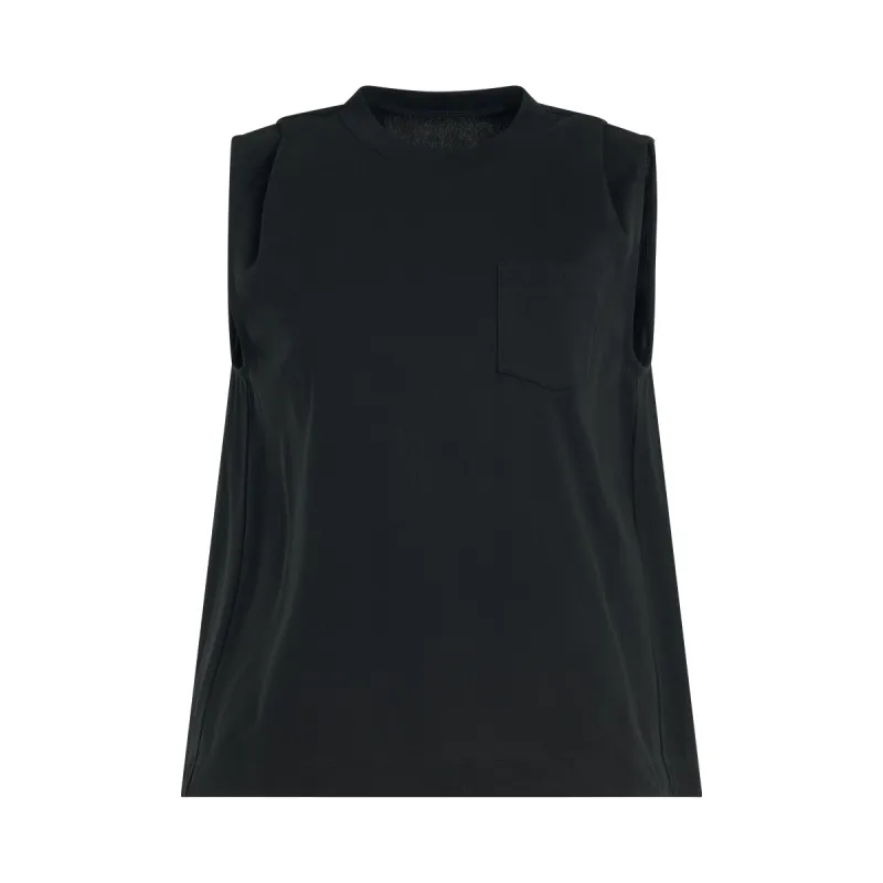 Cotton Jersey Tank Top in Black sold by MARAIS