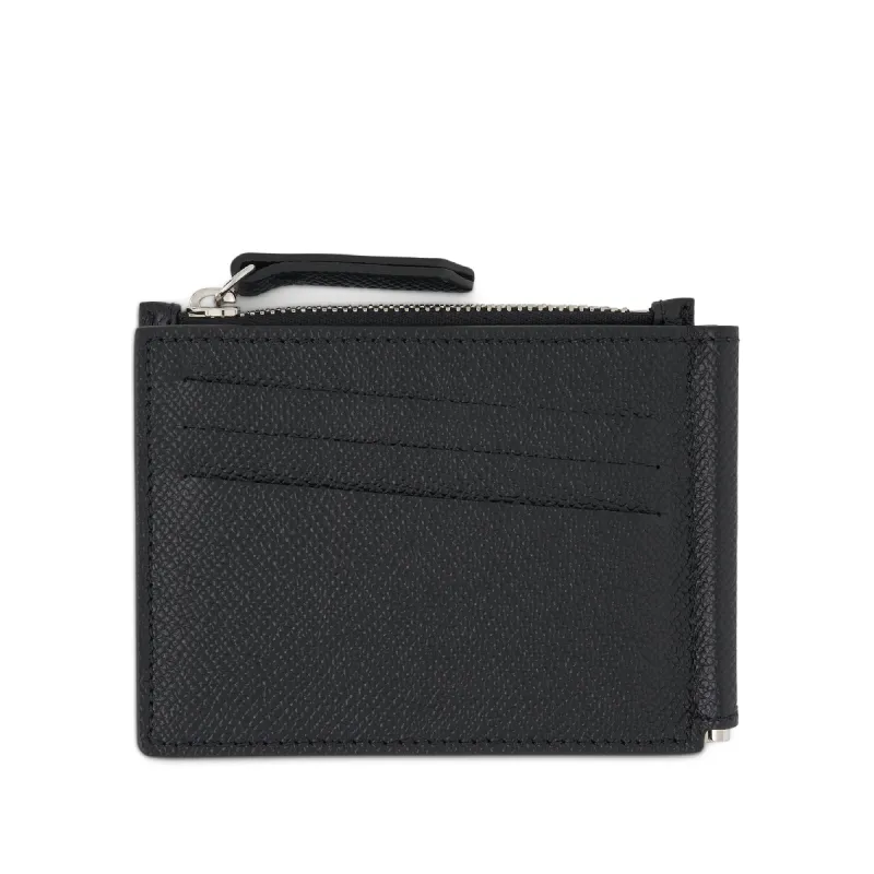 Four Stitch Logo Wallet with Zip in Black sold by MARAIS