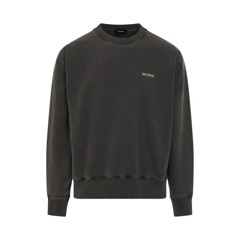 Basic Mini Logo Washed Sweatshirt in Charcoal sold by MARAIS