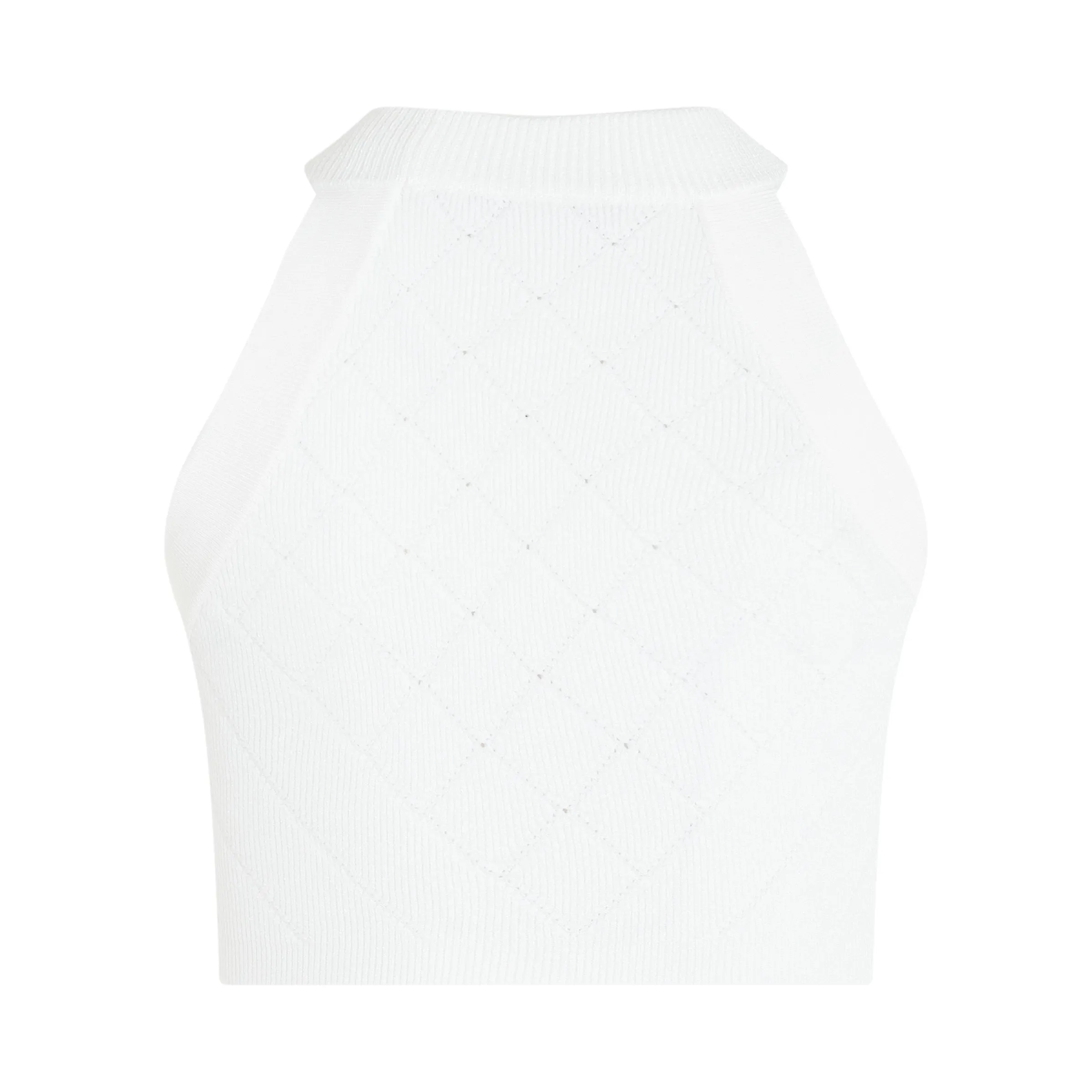 Short-sleeve 6 Button Knit Cropped Top in White sold by MARAIS product image thumbnail 4