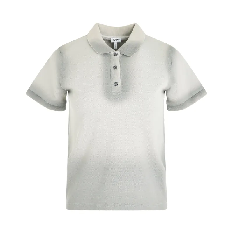 Cotton Polo Top in Cold Grey made by Loewe
