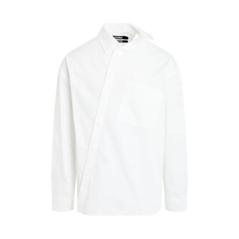 Cuadro Asymmetric Shirt in White sold by MARAIS