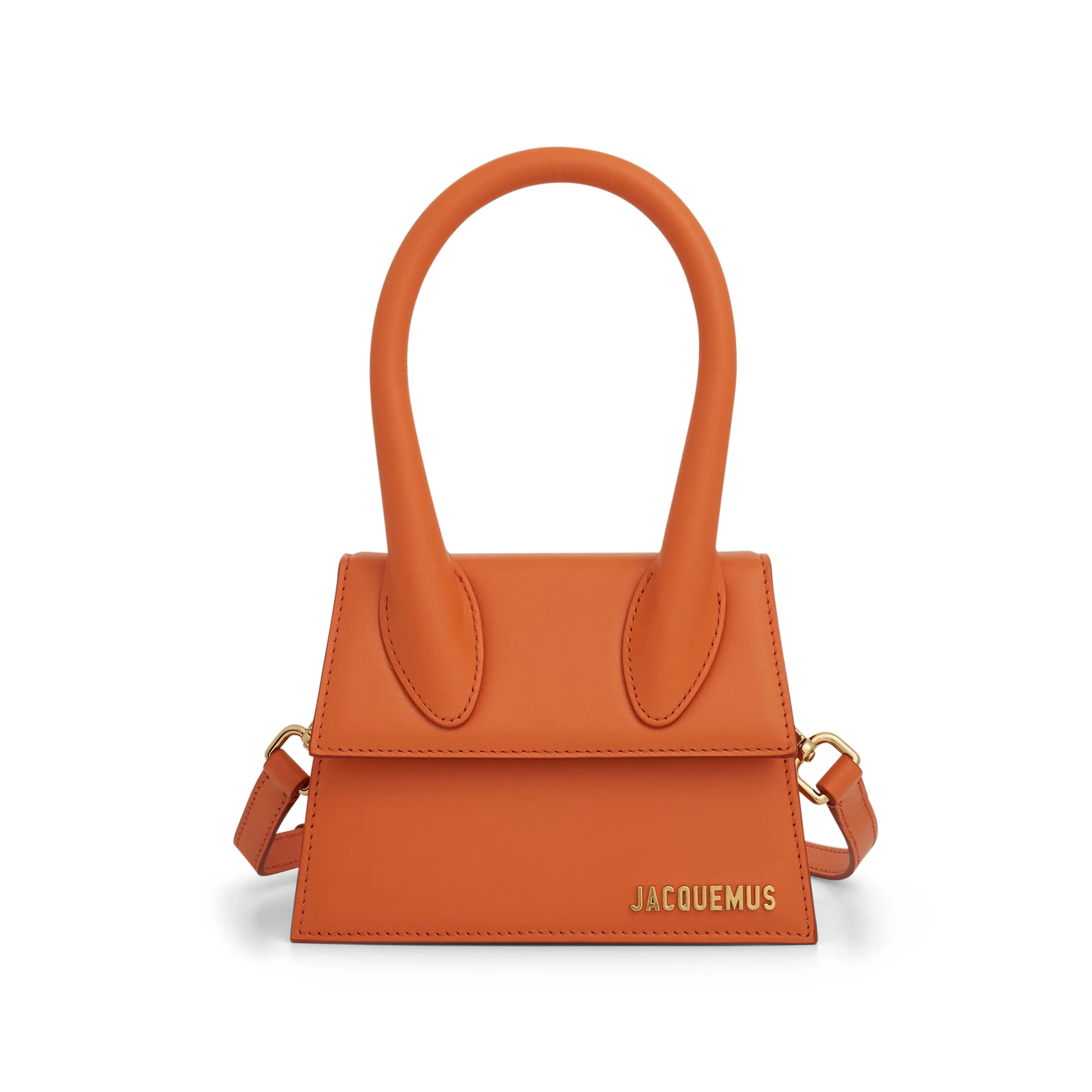 Le Chiquito Moyen Leather Bag in Orange sold by MARAIS