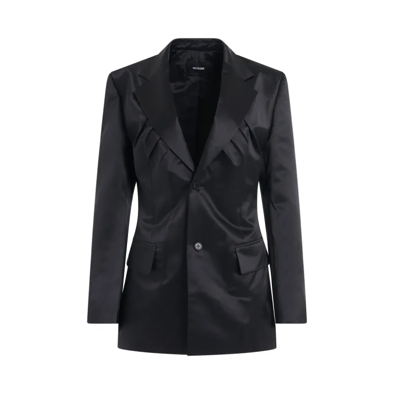 Shirring Single-Breasted Jacket in Black sold by MARAIS