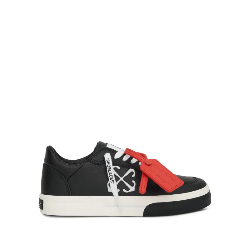 New Low Vulcanized Calf Leather Sneaker in Black/White sold by MARAIS