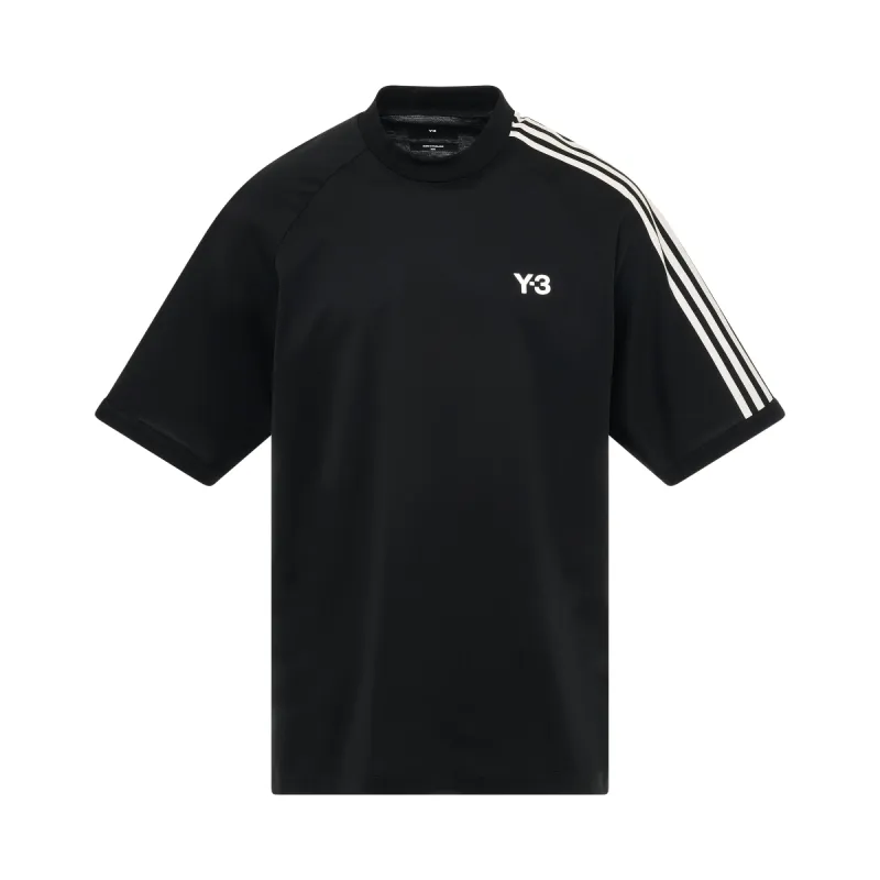 3 Stripes Short Sleeve T-Shirt in Black/Off White sold by MARAIS
