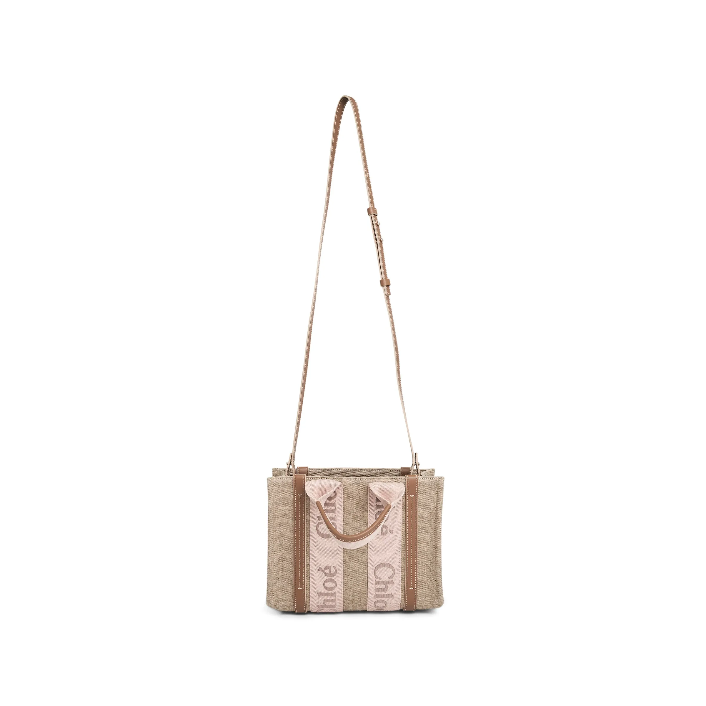 Chloe Small Woody Tote Bag in Blushy Beige sold by MARAIS