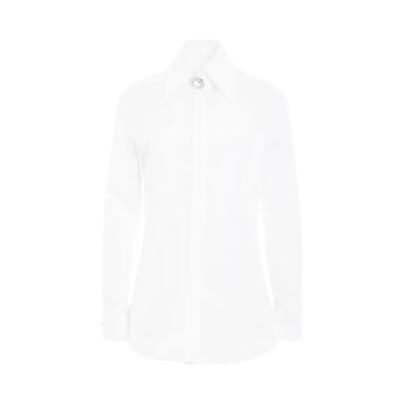 Cotton Popeline Shirt in White sold by MARAIS
