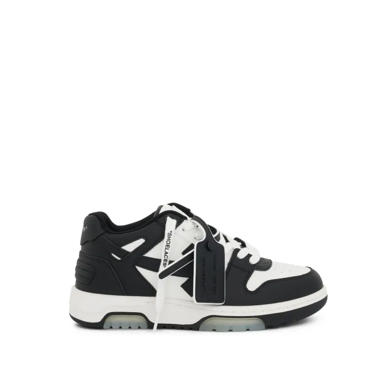 Out of Office Leather Sneakers in White/Black sold by MARAIS