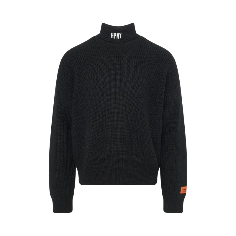 HPNY Knit Rollneck in Black/White sold by MARAIS