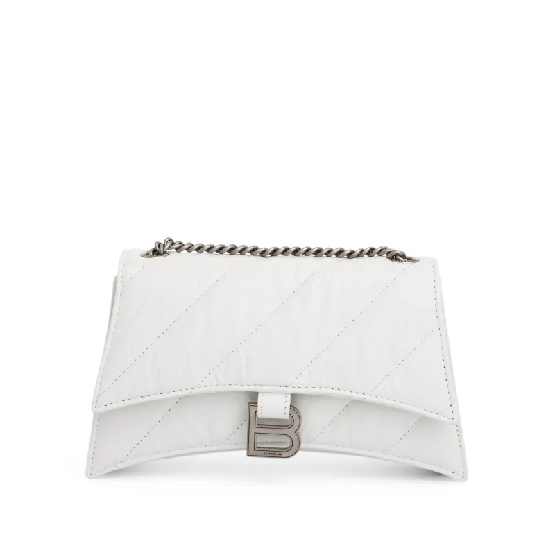 Crush XS Chain Quilted Bag in Optic White made by Balenciaga