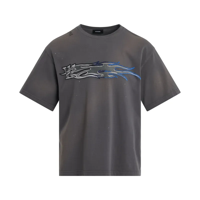 Metallic Print T-Shirt in Charcoal sold by MARAIS