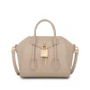 Mini Antigona Lock Bag in Box Leather in Natural Beige sold by MARAIS