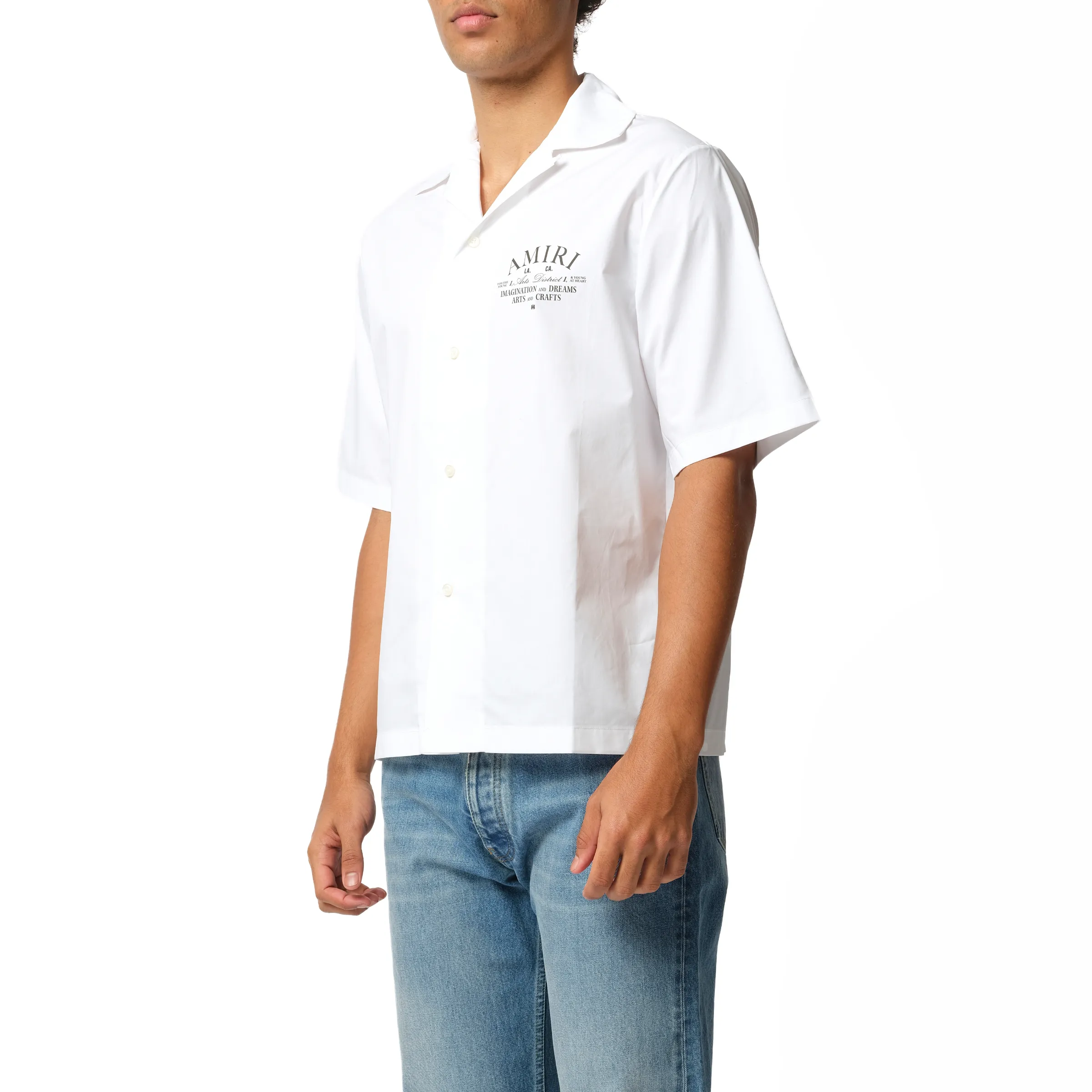 Arts District Camp Shirt in White sold by MARAIS product image thumbnail 5