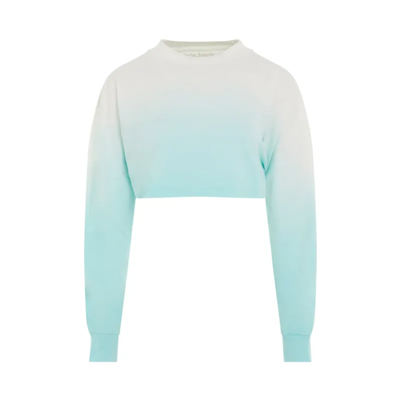 Gradient Cropped Overlogo T-Shirt in Light Blue sold by MARAIS