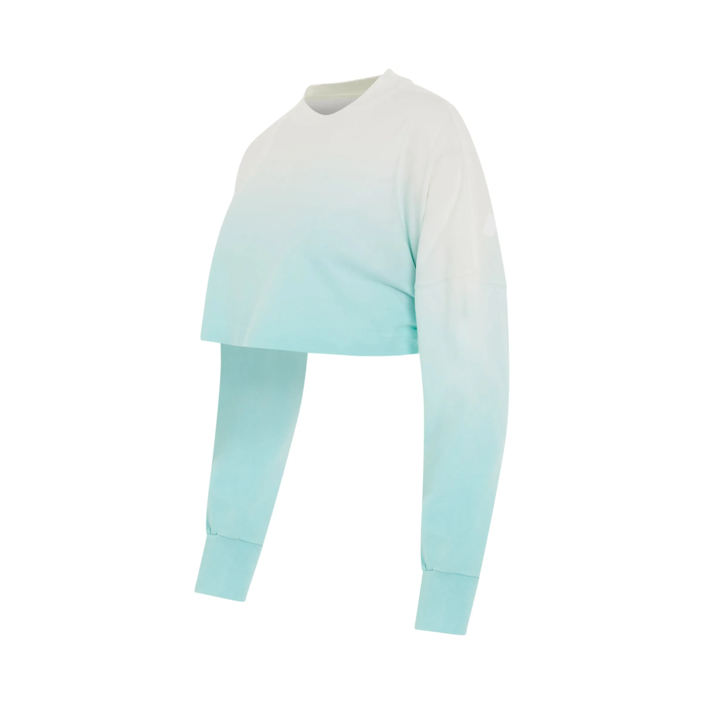 Gradient Cropped Overlogo T-Shirt in Light Blue sold by MARAIS product image thumbnail 2