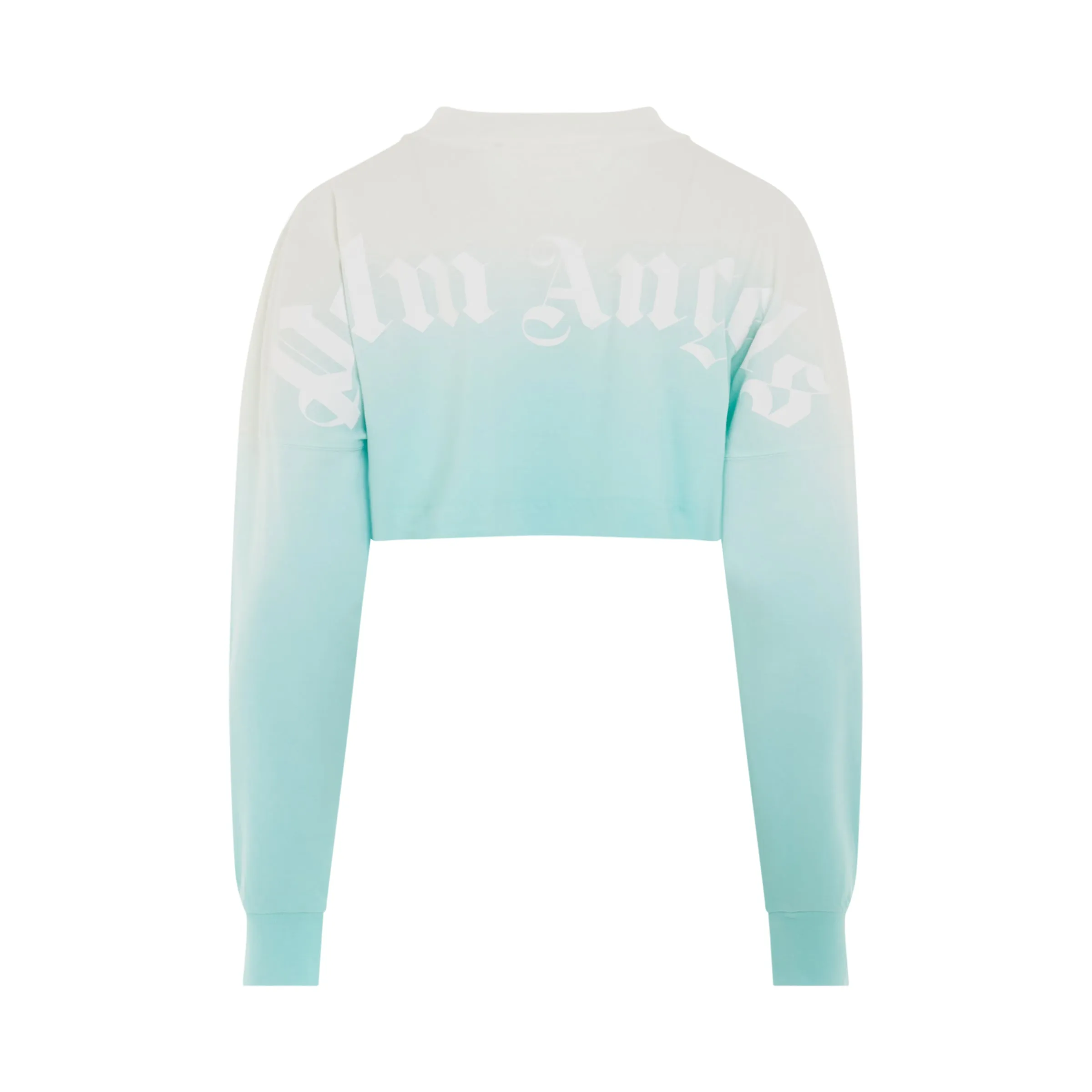 Gradient Cropped Overlogo T-Shirt in Light Blue sold by MARAIS product image thumbnail 4