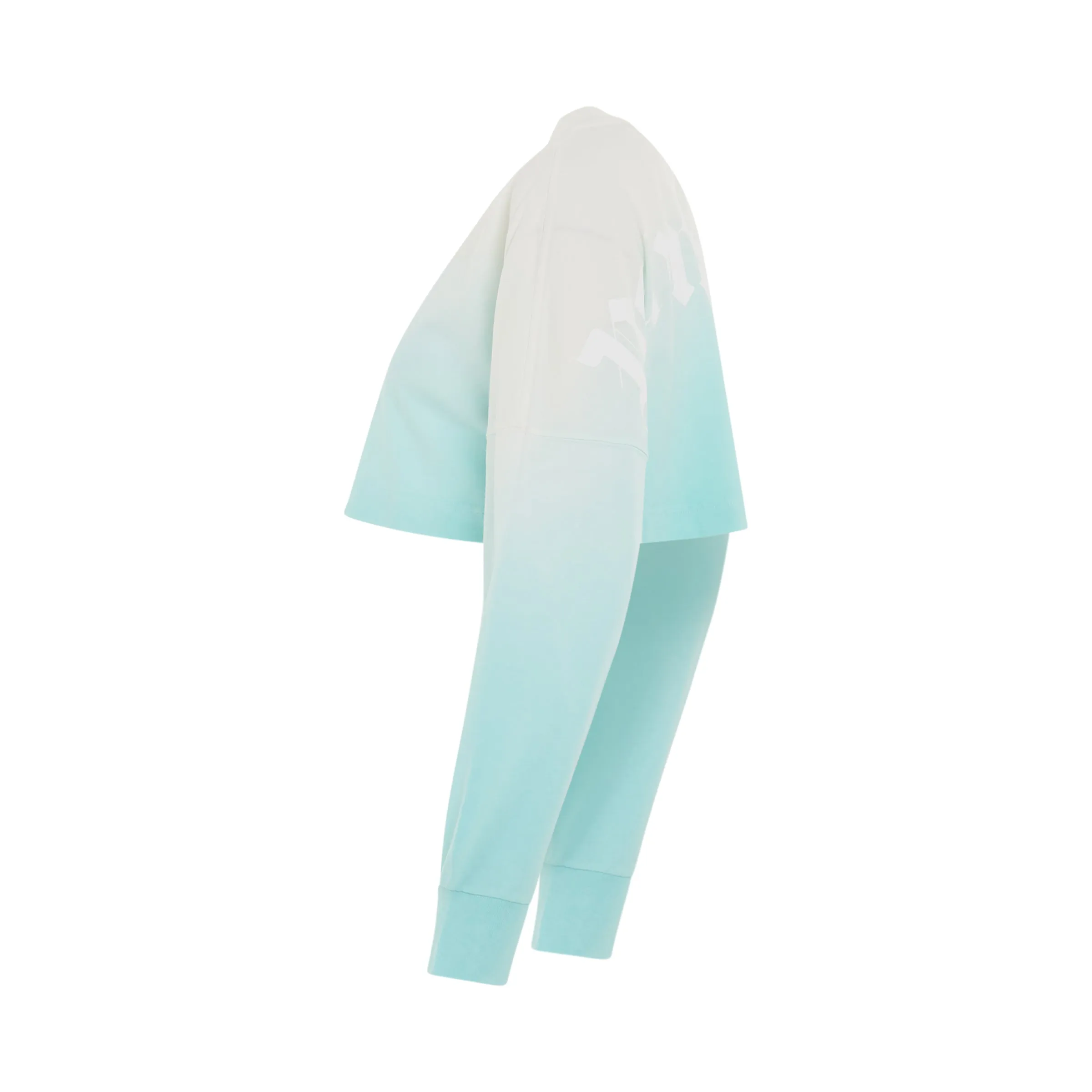 Gradient Cropped Overlogo T-Shirt in Light Blue sold by MARAIS product image thumbnail 3