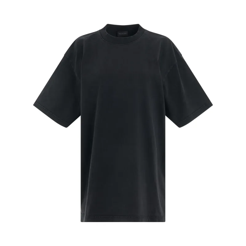 Back logo Rhinestones Oversized T-Shirt in Black sold by MARAIS