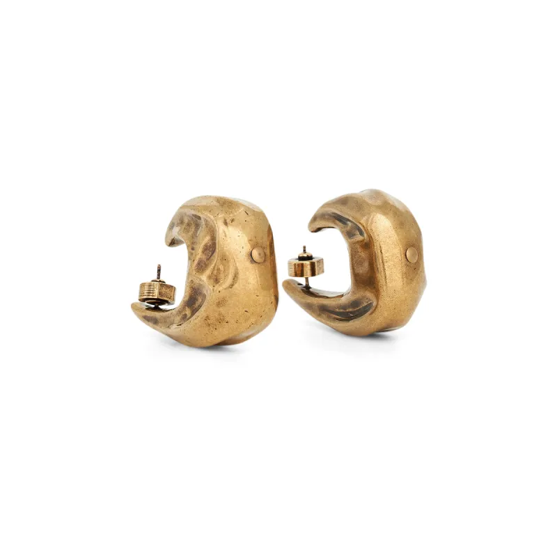 Olivia Medium Hoop Earrings in Antique Gold sold by MARAIS
