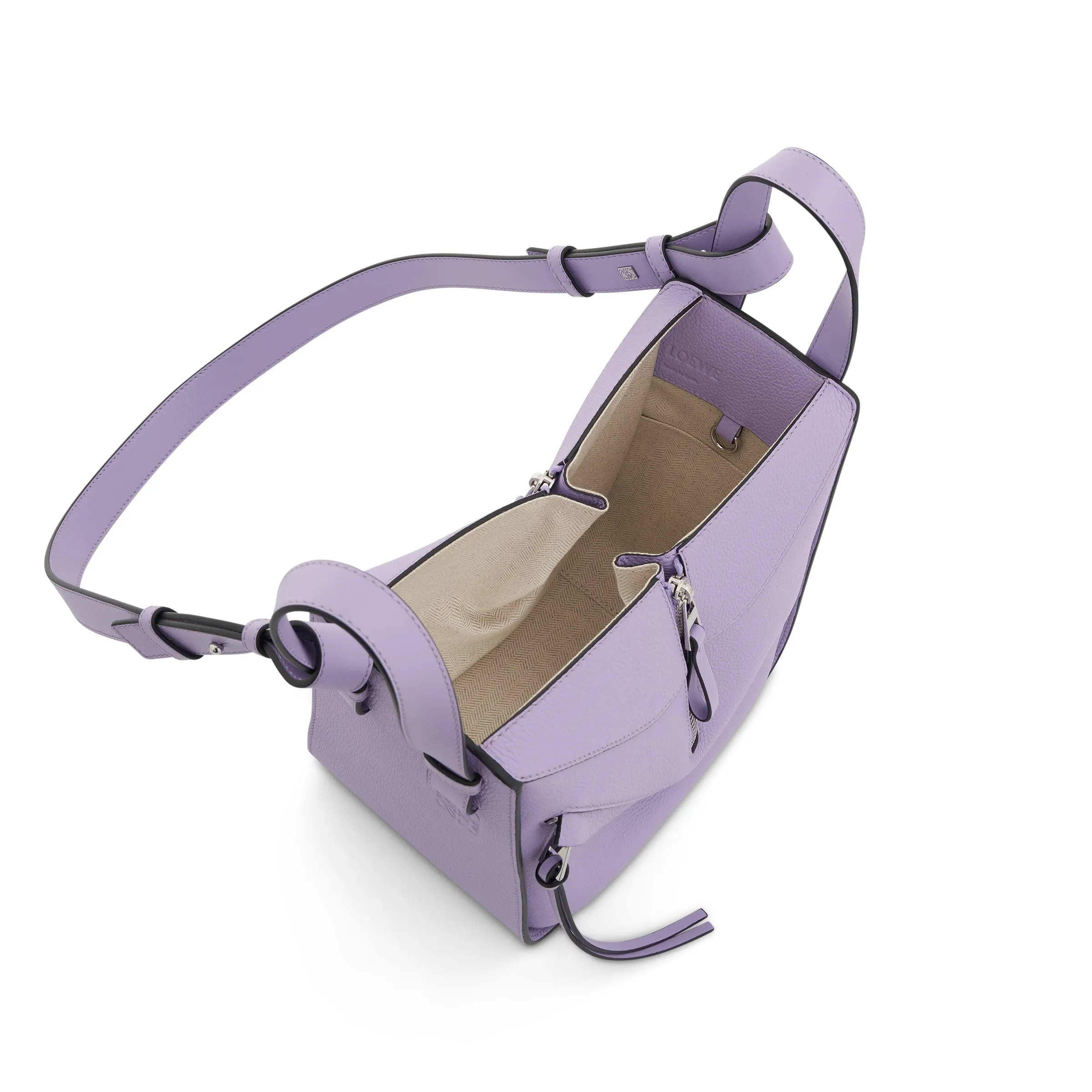 Compact Hammock Bag in Soft Grained Calfskin in Light Mauve sold by MARAIS product image thumbnail 4