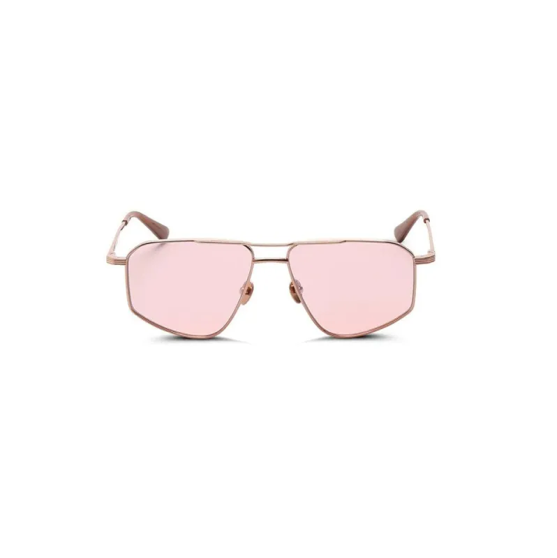 Thirty Six II Sunglasses with Pink Lens in Rose Gold/White sold by MARAIS