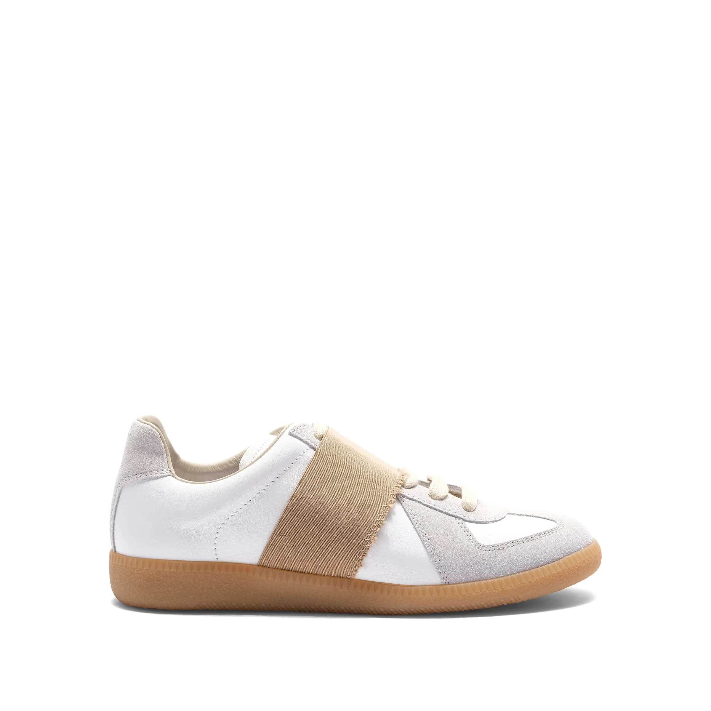 Replica Leather Sneakers in White/Nude sold by MARAIS