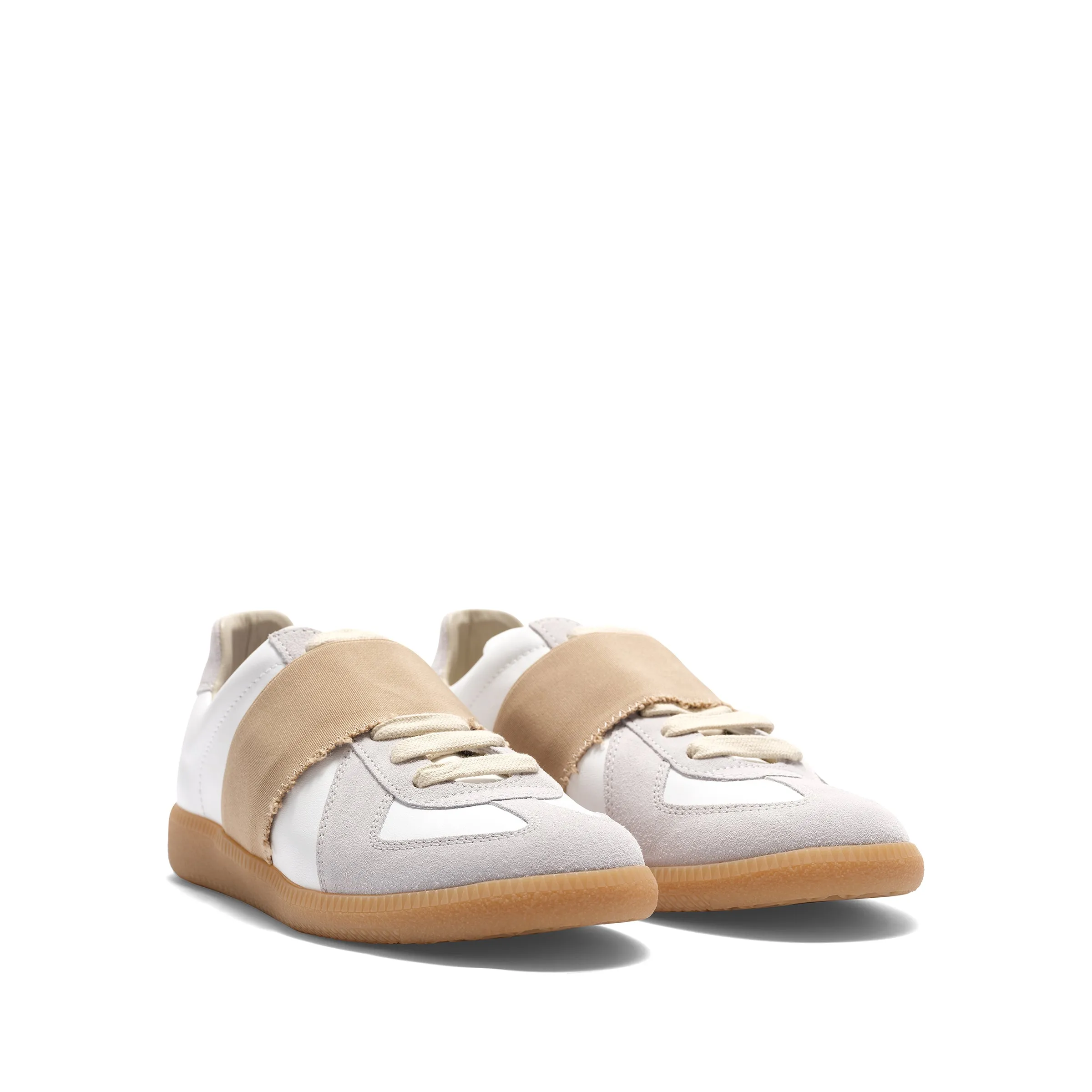 Replica Leather Sneakers in White/Nude sold by MARAIS product image thumbnail 2