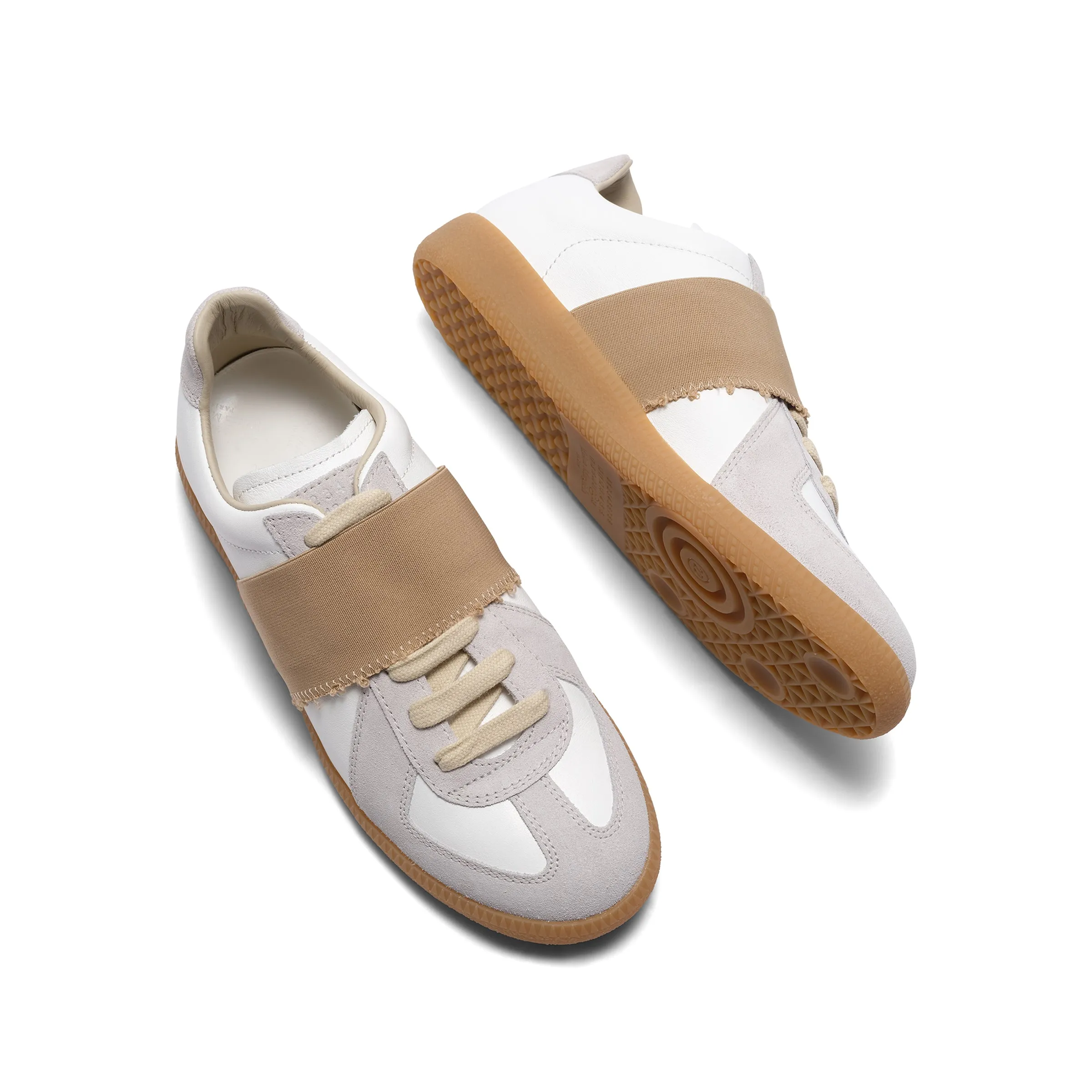 Replica Leather Sneakers in White/Nude sold by MARAIS product image thumbnail 4