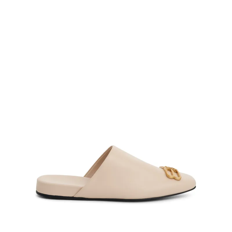 Plaque Slip on Flats in Sand Beige/Gold sold by MARAIS