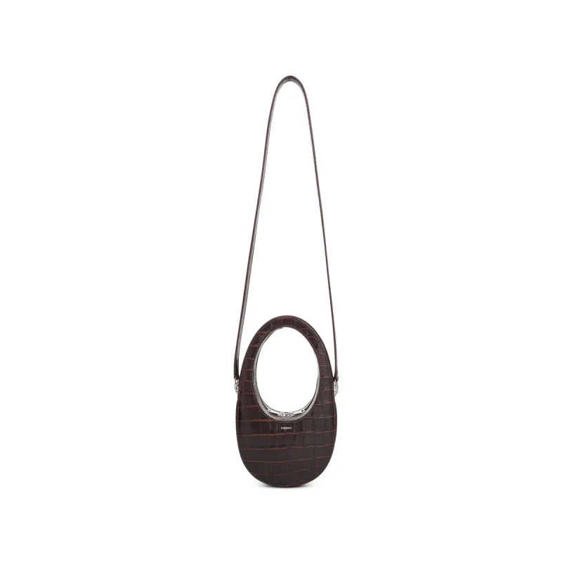 Croco Crossbody Mini Swipe Bag in Brown sold by MARAIS