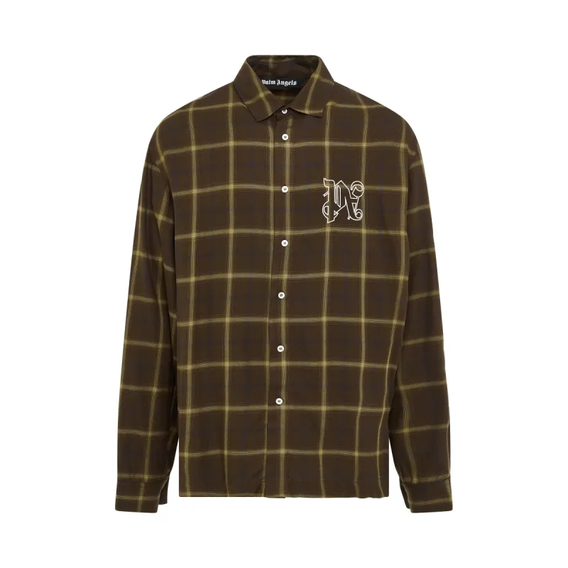 Monogram Check Shirt in Brown sold by MARAIS