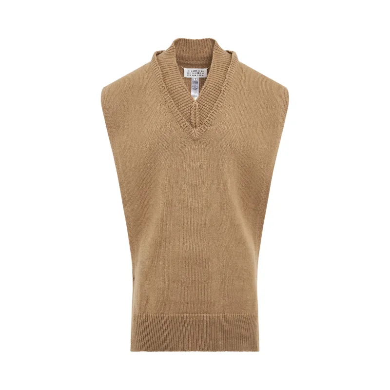 Layered Knit Vest in Brown sold by MARAIS