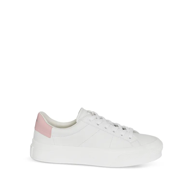 City Sport Sneaker in White/Pink sold by MARAIS