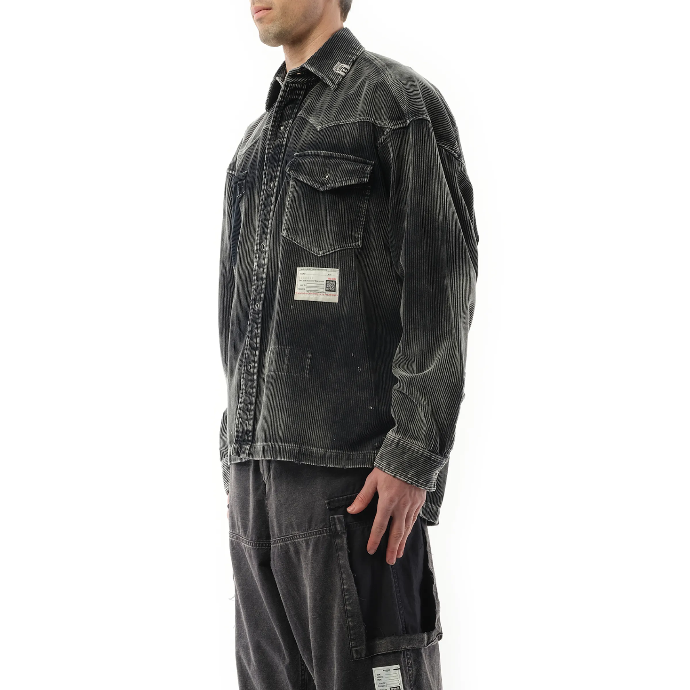 Aged Corduroy Shirts in Black sold by MARAIS product image thumbnail 5