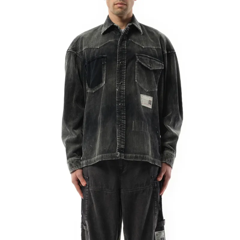 Aged Corduroy Shirts in Black sold by MARAIS