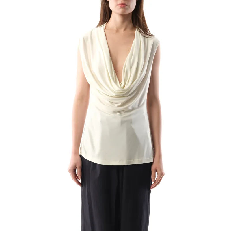 Sleeveless U Neck Top in Cream sold by MARAIS