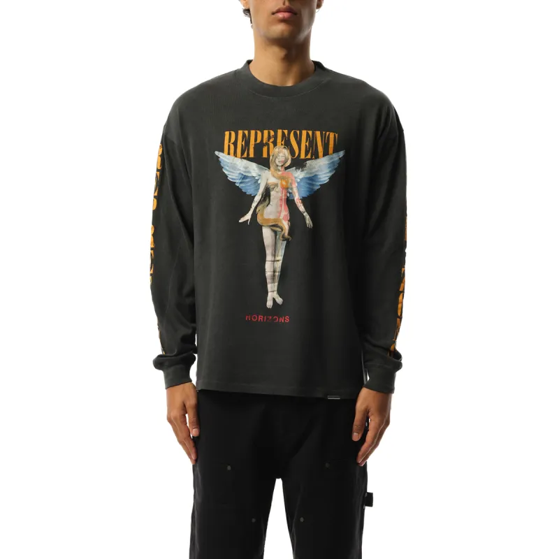 Reborn Long Sleeve T-Shirt in Aged Black sold by MARAIS