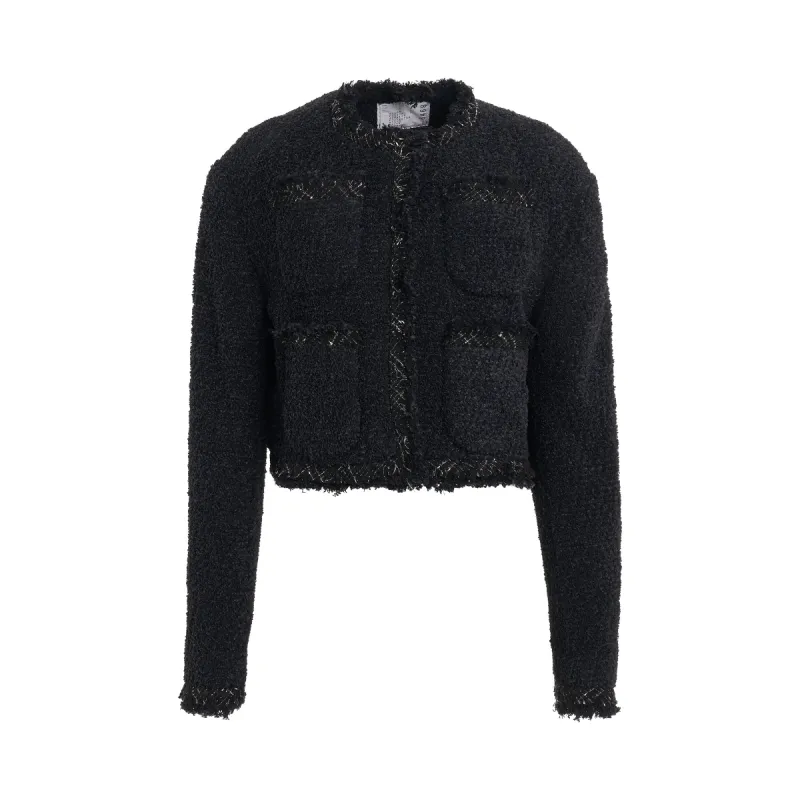 Cropped Tweed Jacket in Black sold by MARAIS
