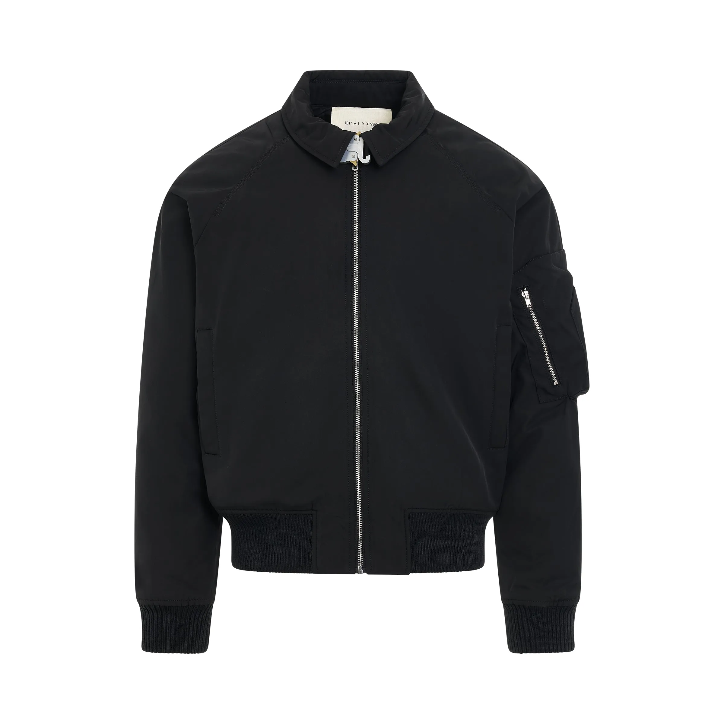 Classic Arch Logo Bomber Jacket in Black sold by MARAIS
